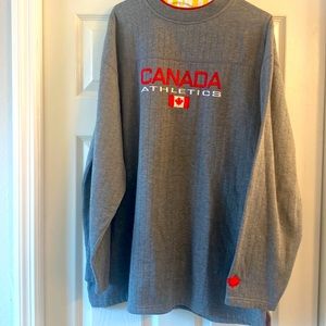 Mint men’s XL Canada Athletics sweatshirt Gray with red trim and lettering.